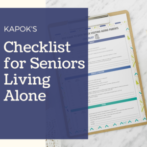 An image of Kapok's checklist for seniors living alone