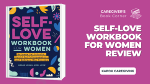 The Self-Love for Women Workbook cover against a purple background, with text that says Self-Love Workbook for Women review
